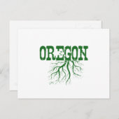 Oregon Rooted mit Green Tree Roots Word Art Postkarte (Vorne/Hinten)