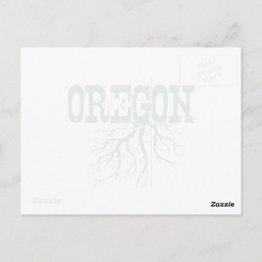 Oregon Rooted mit Green Tree Roots Word Art Postkarte (Rückseite)