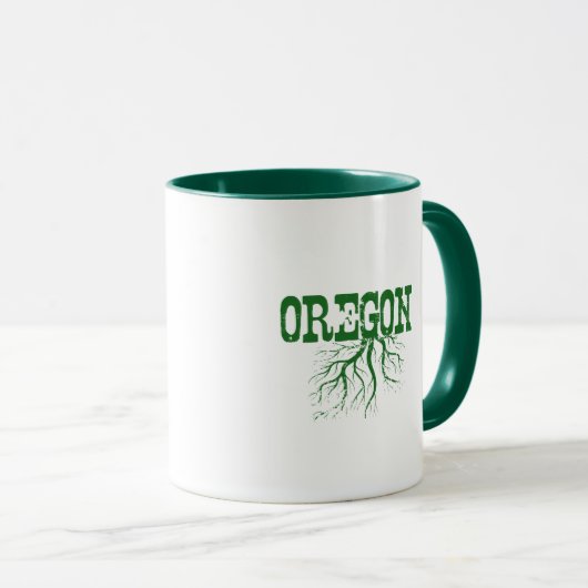 Oregon Roots Grüne Kunst Tasse (VorderseiteRechts)