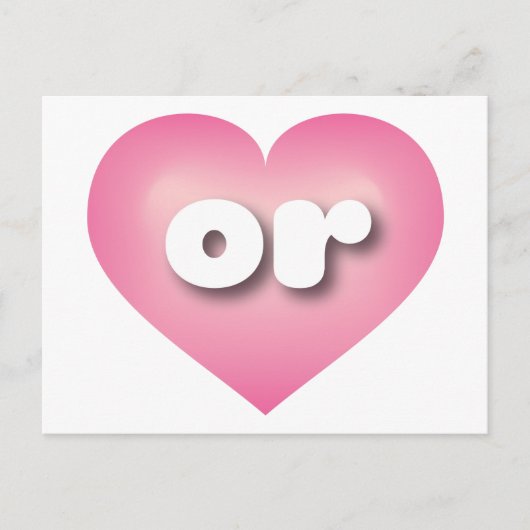 Oregon-rosa-fades Herz - I Liebe oder Postkarte (Vorderseite)