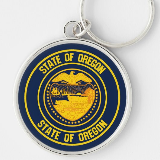 Oregon Round Emblem Schlüsselanhänger (Vorne)