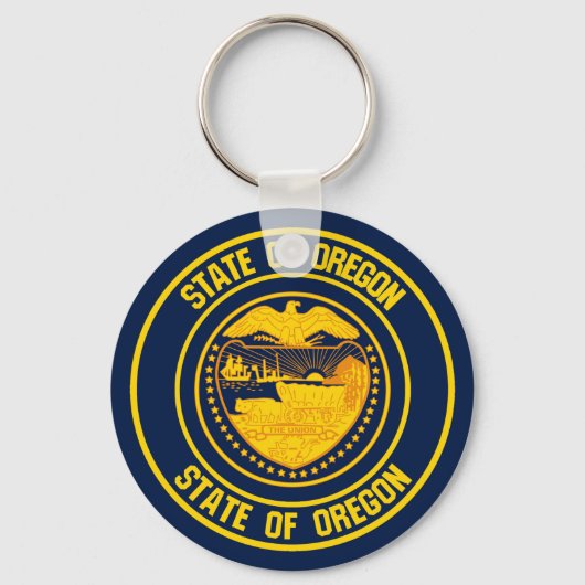 Oregon Round Emblem Schlüsselanhänger (Vorderseite)