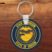 Oregon Round Emblem Schlüsselanhänger (Vorderseite)