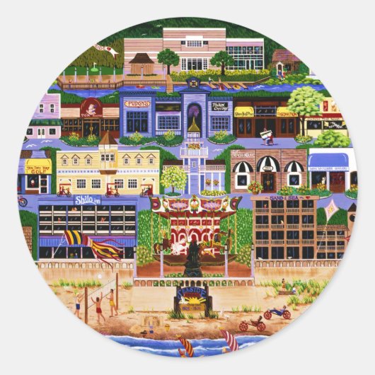 Oregon Runder Aufkleber (Vorderseite)