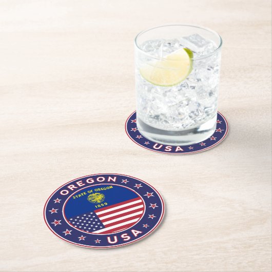 Oregon Runder Pappuntersetzer (Vor Ort)