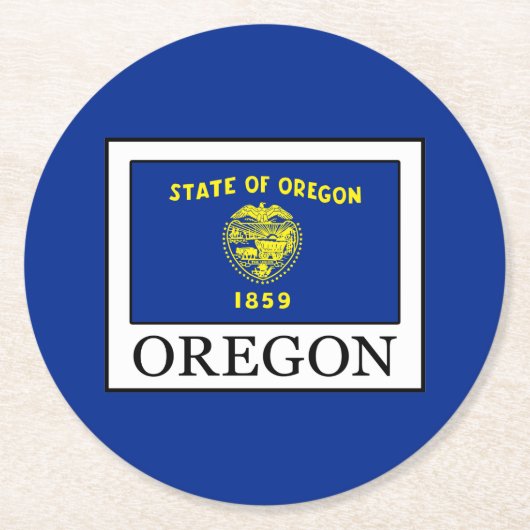 Oregon Runder Pappuntersetzer (Vorderseite)