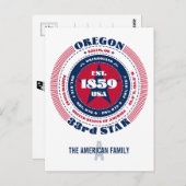 Oregon, Salem, OR, Patriotic, Monogram Postkarte (Vorne/Hinten)