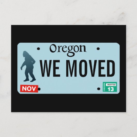 Oregon Sasquatch License Plate Ankündigungspostkarte (Vorderseite)
