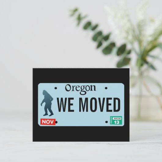 Oregon Sasquatch License Plate Ankündigungspostkarte (Stehend Vorderseite)