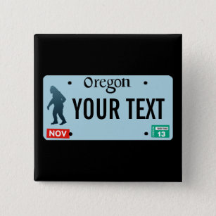 Oregon Sasquatch License Plate Button