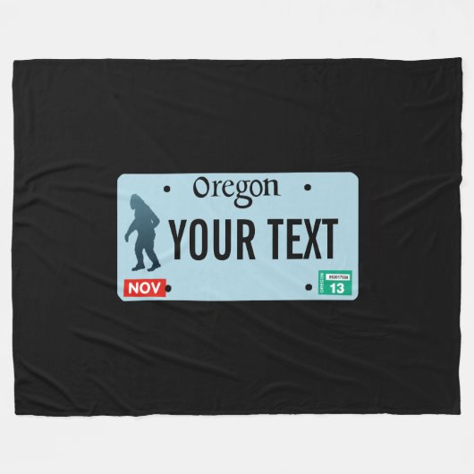 Oregon Sasquatch License Plate Fleecedecke (Vorderseite (Horizontal))