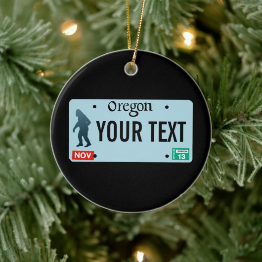 Oregon Sasquatch License Plate Keramik Ornament (Baum)