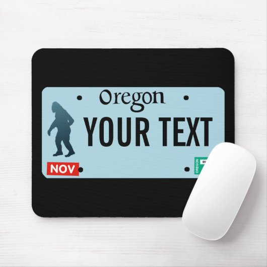 Oregon Sasquatch License Plate Mousepad (Mit Mouse)