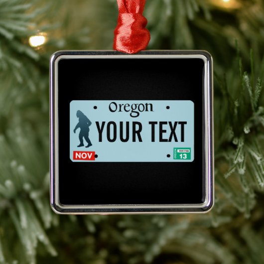 Oregon Sasquatch License Plate Ornament Aus Metall (Baum)