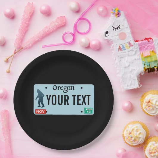 Oregon Sasquatch License Plate Pappteller (Party)