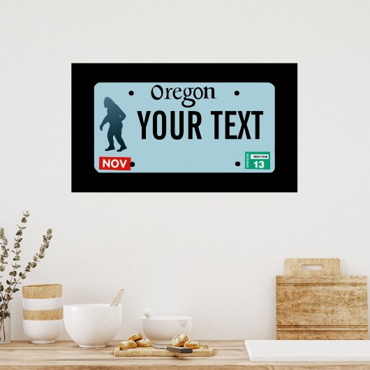 Oregon Sasquatch License Plate Poster (Küche)