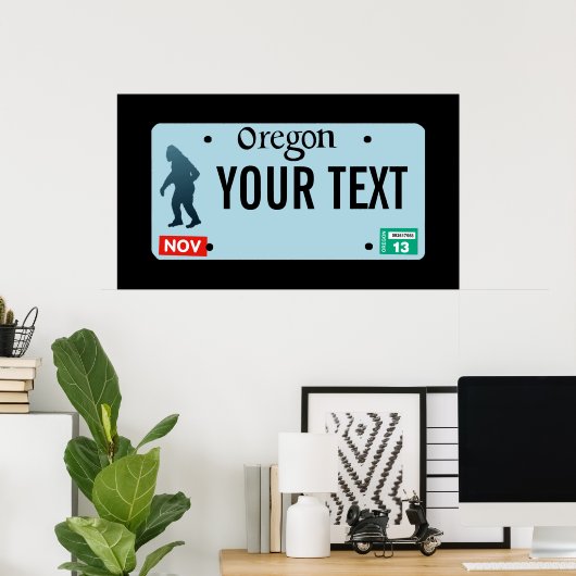 Oregon Sasquatch License Plate Poster (Heimbüro)