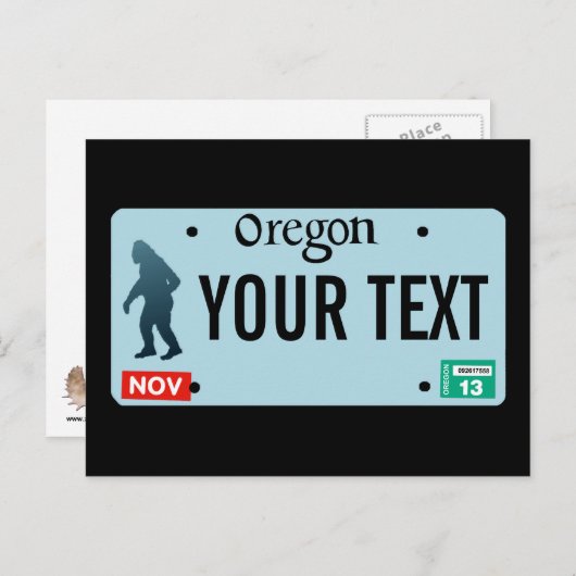 Oregon Sasquatch License Plate Postkarte (Vorne/Hinten)