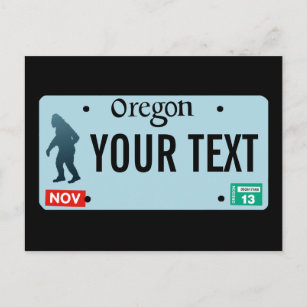 Oregon Sasquatch License Plate Postkarte