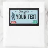Oregon Sasquatch License Plate Rechteckiger Aufkleber (Tasche)