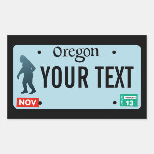 Oregon Sasquatch License Plate Rechteckiger Aufkleber