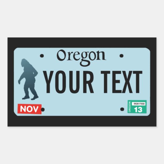 Oregon Sasquatch License Plate Rechteckiger Aufkleber (Vorderseite)