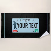 Oregon Sasquatch License Plate Strandtuch (Vorderseite)