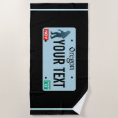 Oregon Sasquatch License Plate Strandtuch (Vorderseite)