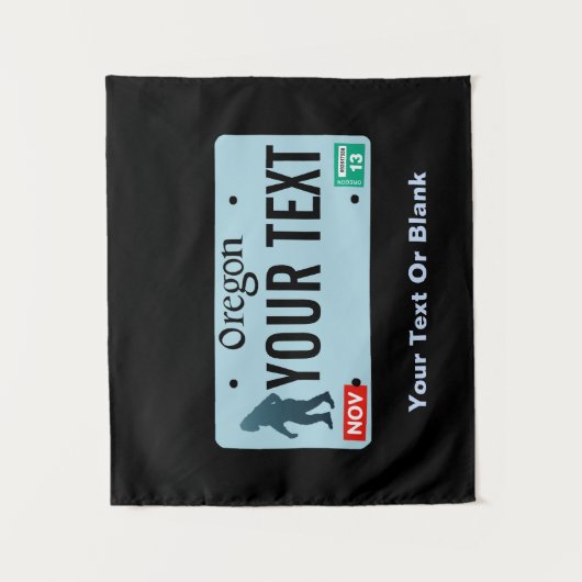 Oregon Sasquatch License Plate Wandteppich (Vorderseite)