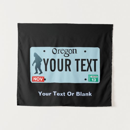 Oregon Sasquatch License Plate Wandteppich (Vorderseite (Horizontal))