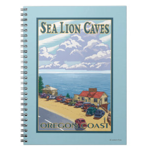 Oregon Sea Lion Caves Vintage Travel Poster Notizblock