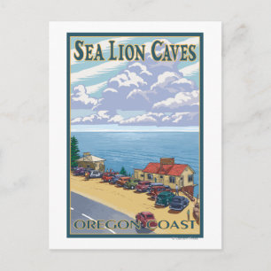 Oregon Sea Lion Caves Vintage Travel Poster Postkarte