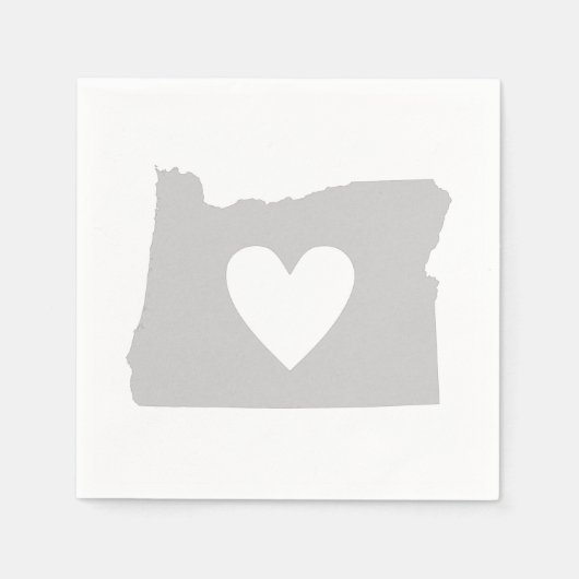 Oregon Shaped Gray Heart Oregonian Liebe Adore Gra Serviette (Vorderseite)