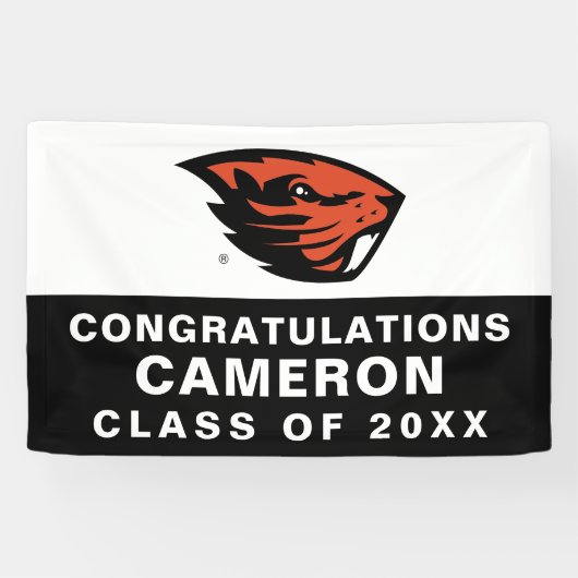 Oregon Staat Beavers | Biberkopf Banner (Horizontal)