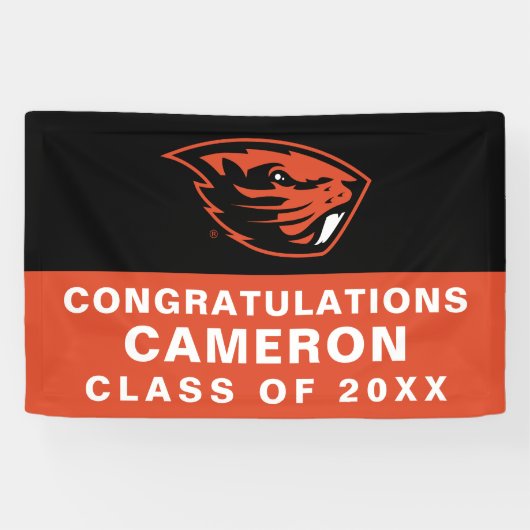 Oregon Staat Beavers | Biberkopf Banner (Horizontal)