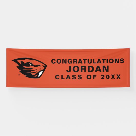 Oregon Staat Beavers | Biberkopf Banner (Horizontal)