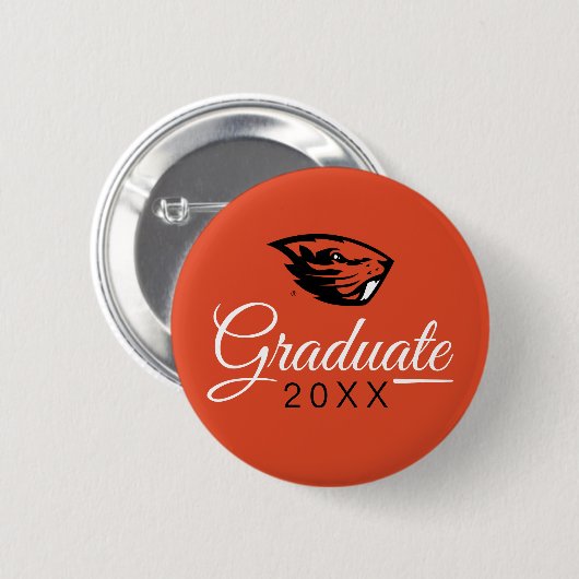 Oregon Staat Beavers | Biberkopf Button (Vorne & Hinten)