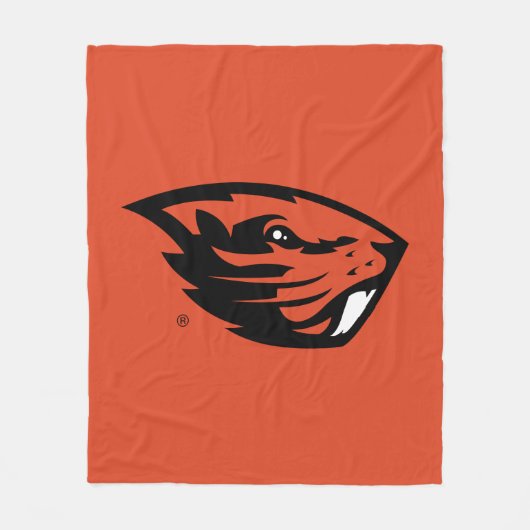 Oregon Staat Beavers | Biberkopf Fleecedecke (Vorderseite)