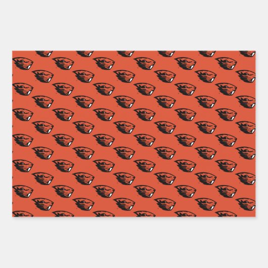 Oregon Staat Beavers | Biberkopf Geschenkpapier Set (Vorderseite 3)