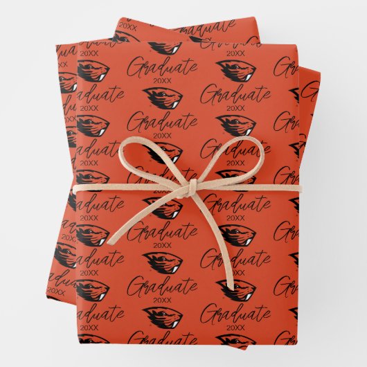 Oregon Staat Beavers | Biberkopf Geschenkpapier Set (Beispiel)