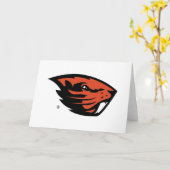 Oregon Staat Beavers | Biberkopf Karte (Gelbe Blume)