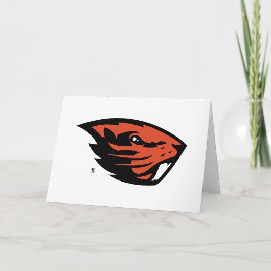 Oregon Staat Beavers | Biberkopf Karte (Vorderseite)