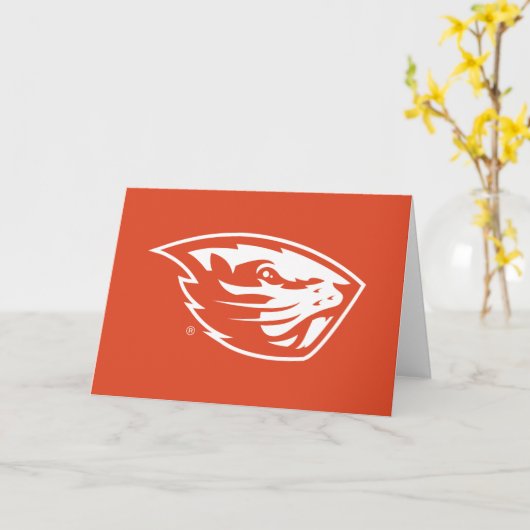 Oregon Staat Beavers | Biberkopf Karte (Gelbe Blume)