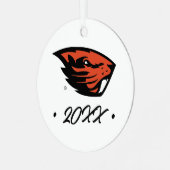 Oregon Staat Beavers | Biberkopf Ornament Aus Metall (Vorderseite links)