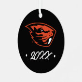 Oregon Staat Beavers | Biberkopf Ornament Aus Metall (Vorderseite links)