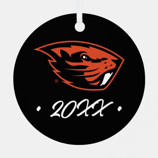 Oregon Staat Beavers | Biberkopf Ornament Aus Metall (Rückseite)