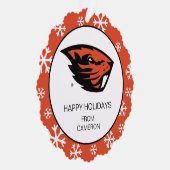 Oregon Staat Beavers | Biberkopf Ornament Karte (Rechts)