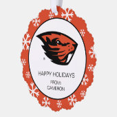 Oregon Staat Beavers | Biberkopf Ornament Karte (Links)