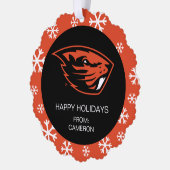 Oregon Staat Beavers | Biberkopf Ornament Karte (Links)