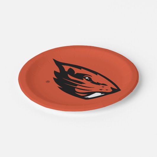 Oregon Staat Beavers | Biberkopf Pappteller (Schrägansicht)